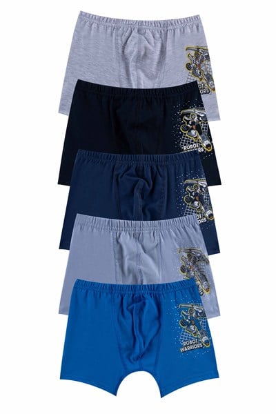 ERKEK ÇOCUK - Pamuklu Renkli Baskılı BOXER 10lu  paket