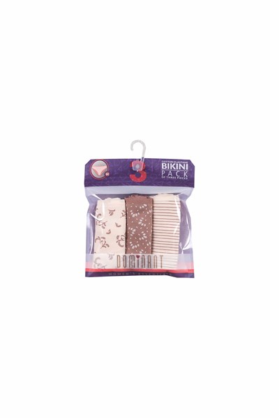 KADIN ÇAMAŞIR - Pamuklu Renkli Normal Bel  BİKİNİ 3lü Paket