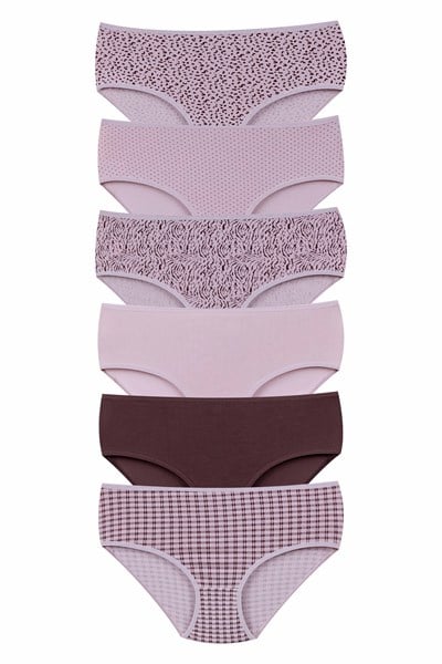 KADIN ÇAMAŞIR - Pamuklu Renkli Havlu Ağlı Yuksek Bel BIKINI 6lı Paket