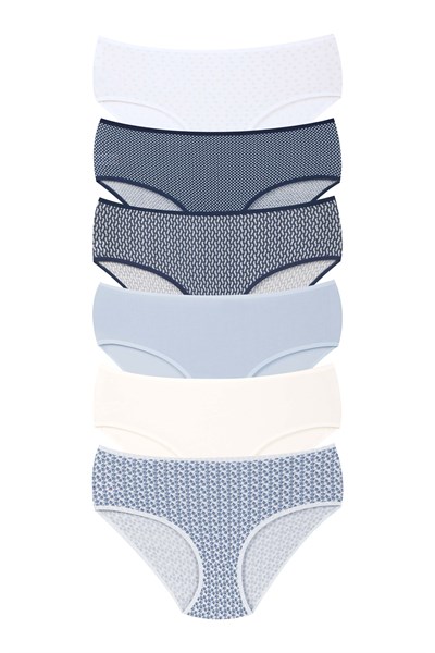 KADIN ÇAMAŞIR - Pamuklu Renkli Yüksek Bel  BIKINI 6lı  Paket