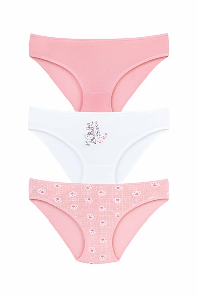 GIRLS-UNDERWEAR - 3-piece BIKINI BRIEFS