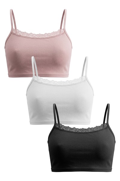 KIZ GARSON ÇAMAŞIR - Pamuklu Renkli Baskılı  BÜSTİYER 10lu Paket