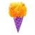 Ice cream washcloth purple/orange 45 g.