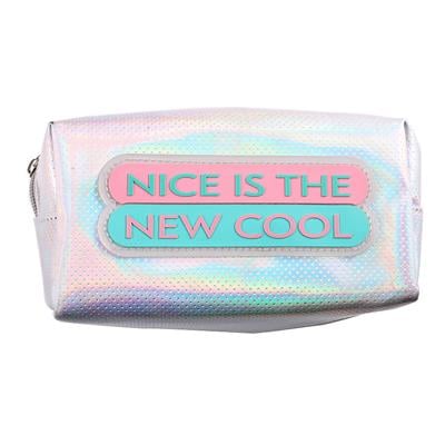 Cosmetic bag  neon  silver