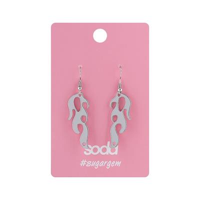 Earrings FIRE SILVER COLOR  sugargem