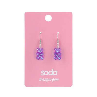 Earrings PURPLE BEARS  sugargem