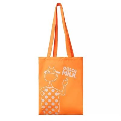 Fabric bag DM, size 40x35 cm, orange  Cow spots