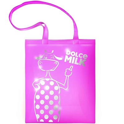 Fabric cow bag, size 40x35 cm, pink