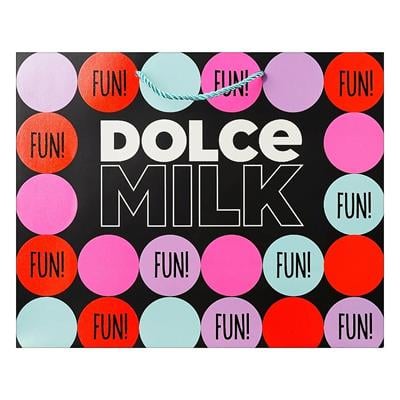 Gift bag 25 DOLCE MILK, 32*26*10 cm  Polka Dots  pink-blue