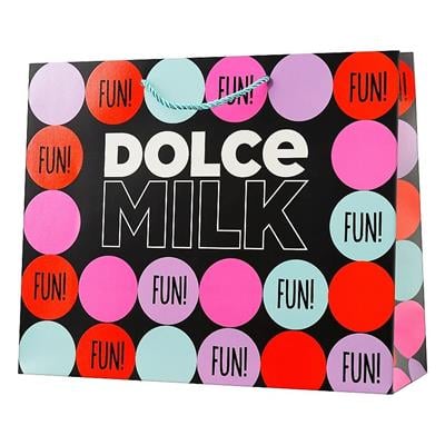 Gift bag 25 DOLCE MILK, 32*26*10 cm  Polka Dots  pink-blue