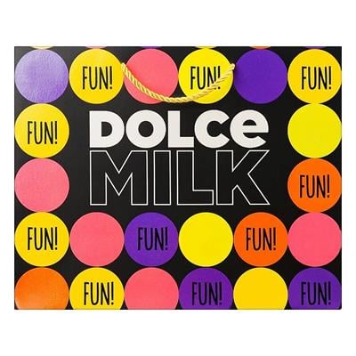 Gift bag 27 DOLCE MILK, 32*26*10 cm  Polka Dots  yellow-lilac
