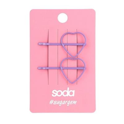 Hairpins-invisible for hair PURPLE HEARTS 2 pcs  sugargem