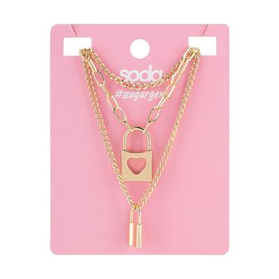 Necklace CHAIN ​​3-IN-1 GOLDEN COLOR  sugargem