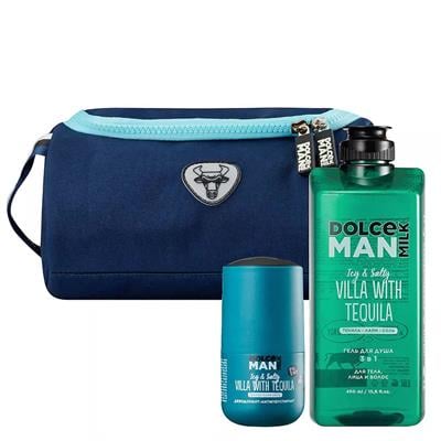 Set 222 (gel for shower + deo  TEQUILA VILLA ) cosmetic bag