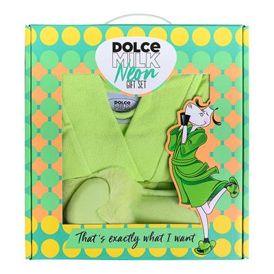 Set 231 (Slippers green neon + robe) box