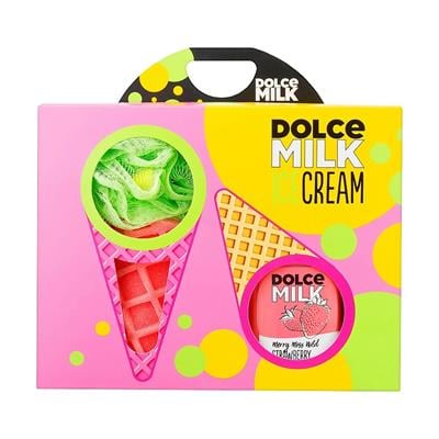 Set 257 (ice cream washcloth rose/green + g.d.d.earth.fl 300 ml)box
