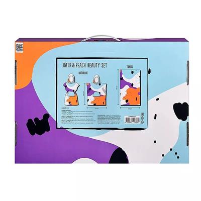 Set 273 (Robe + towel orange-violet stain pattern) box