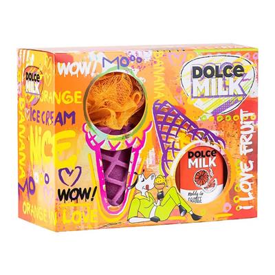 Set 314 (ice cream washcloth orange/violet+g.d.d. Red. Orange 300 ml) box