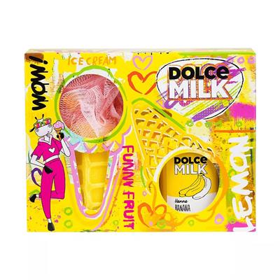 Set 315 (ice cream washcloth yellow/pink+ g.d.d. Banana 300 ml) box
