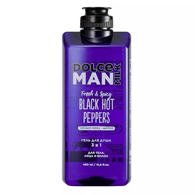 Shower gel 3 in 1  HOT BLACK PEPPERS  bottle blue 460 ml MAN