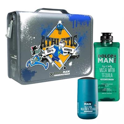 s/m Set 288 (g.d.d. Tequila Villa 460ml + deo Tequila Villa) cosmetic bag for men, travel.