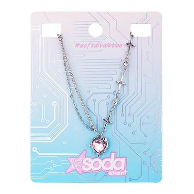 SODA-CHAN PINK HEART AND STARS necklace  softdivalution