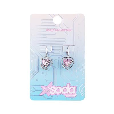 SODA-CHAN PINK HEART earrings  softdivalution