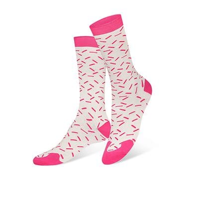 Women's socks ice cream, size 36-39 color white/pink
