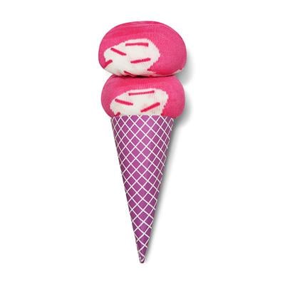 Women's socks ice cream, size 36-39 color white/pink