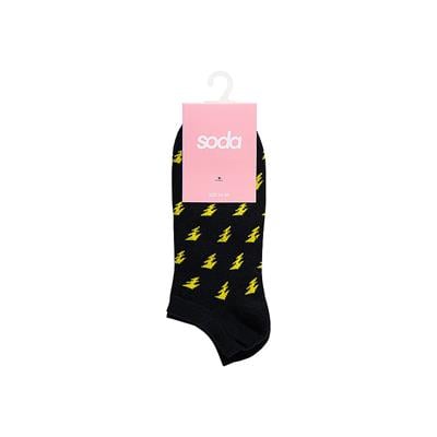 Women's socks, model: BLACK LIGHTNING, brand SODA, color: black, (1 pair)