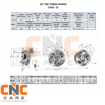 AUTOCLAWS  10 Inc 3 Ayak CNC Torna Aynası (CH10-3JA8)