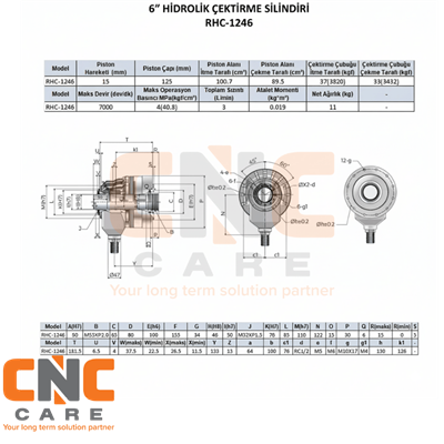 AUTOCLAWS 6 Inc Hidrolik Çektirme Silindiri (RHC-1246)