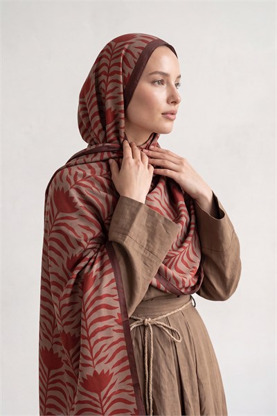 Bahara Şal | Dumanlu Bordo