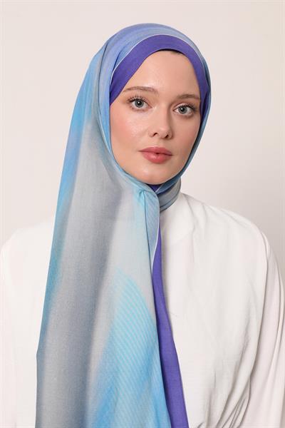 Desenli İpek Şal | Ay Moru