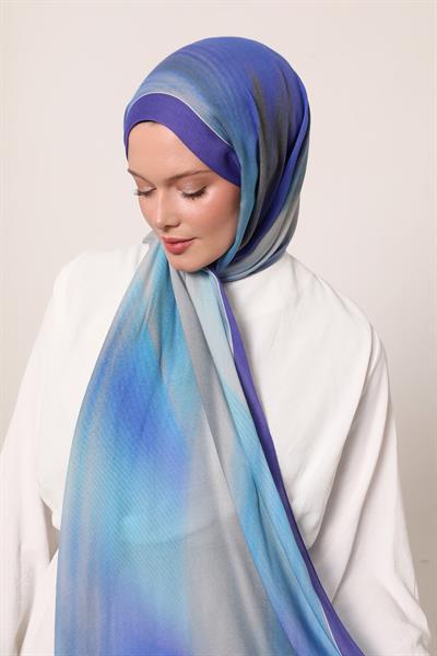 Desenli İpek Şal | Ay Moru