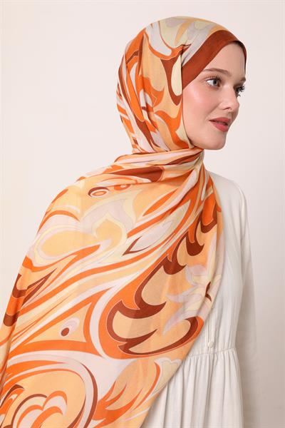 Desenli İpek Şal | Bebe Mavi