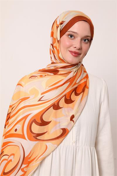 Desenli İpek Şal | Bebe Mavi