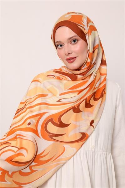 Desenli İpek Şal | Bebe Mavi