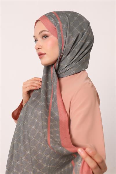 Desenli İpek Şal | Bohem Grisi