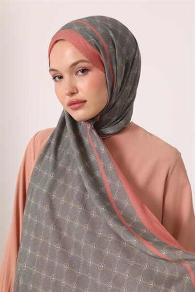 Desenli İpek Şal | Bohem Grisi