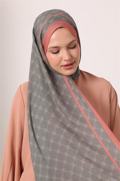 Desenli İpek Şal | Bohem Grisi