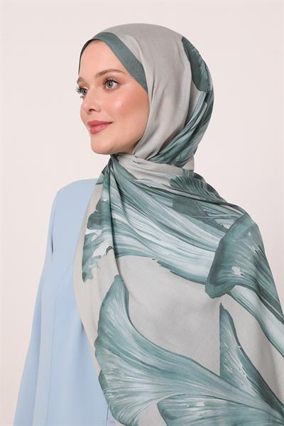 Desenli İpek Şal | Çağla Yeşili