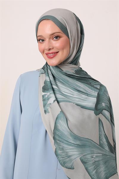 Desenli İpek Şal | Çağla Yeşili