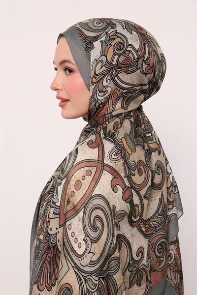 Desenli İpek Şal | Çağla Yeşili