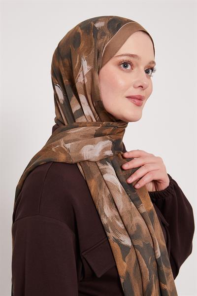 Desenli İpek Şal | DerinKahve