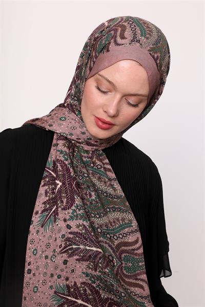 Desenli İpek Şal Gülkurusu