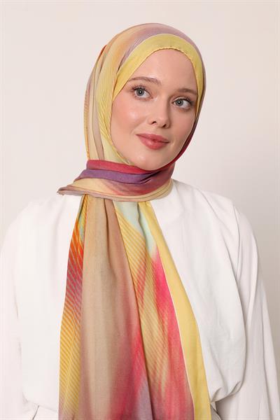 Desenli İpek Şal | Güneş Sarısı