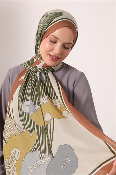 Desenli İpek Şal | Kızıl Toprak