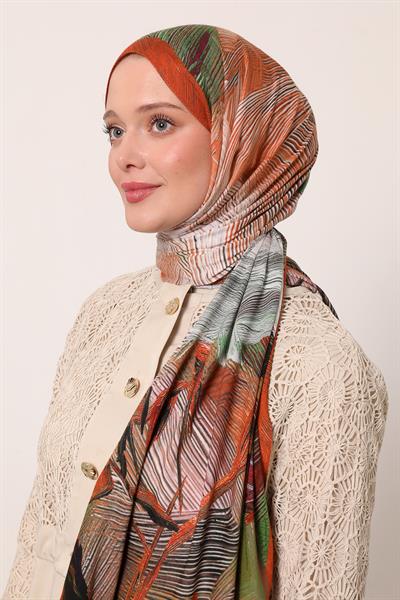 Desenli İpek Şal | Kızıl Toprak