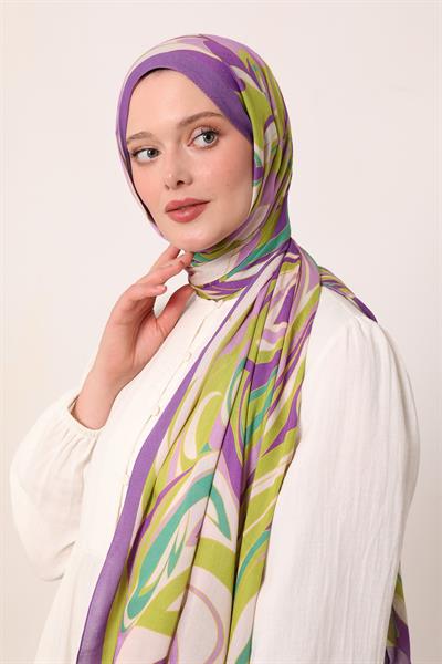 Desenli İpek Şal | Mürdüm Rüyası